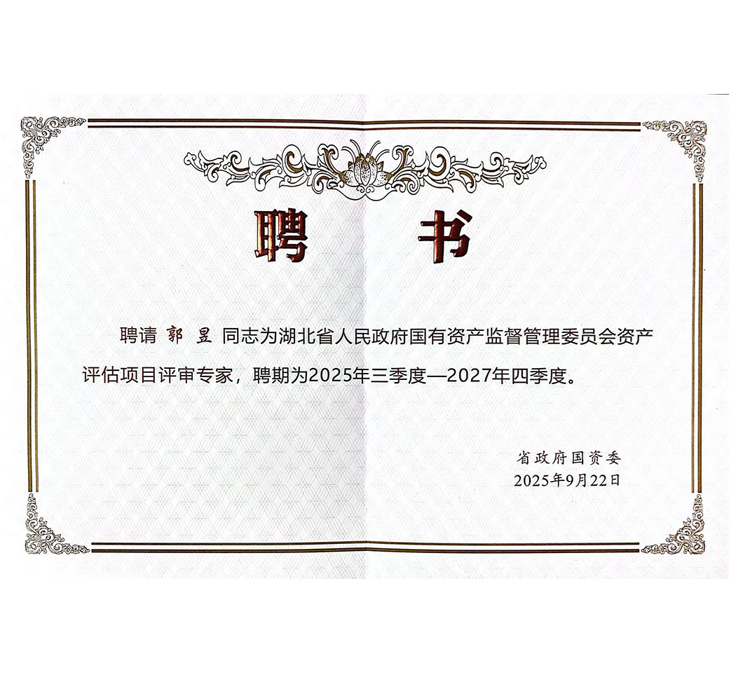 湖北省国资委资产评估项目评审专家