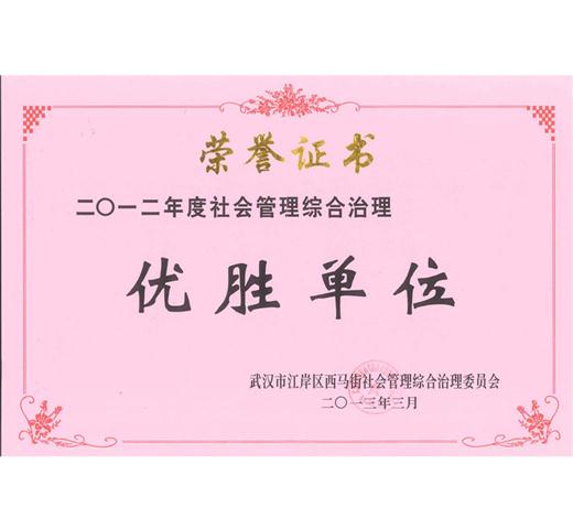 社会管理综合治理优胜单位